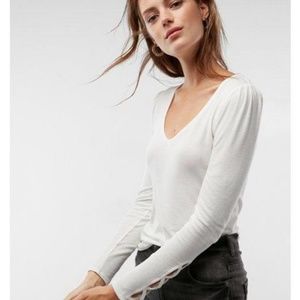 Express white vneck top nwot